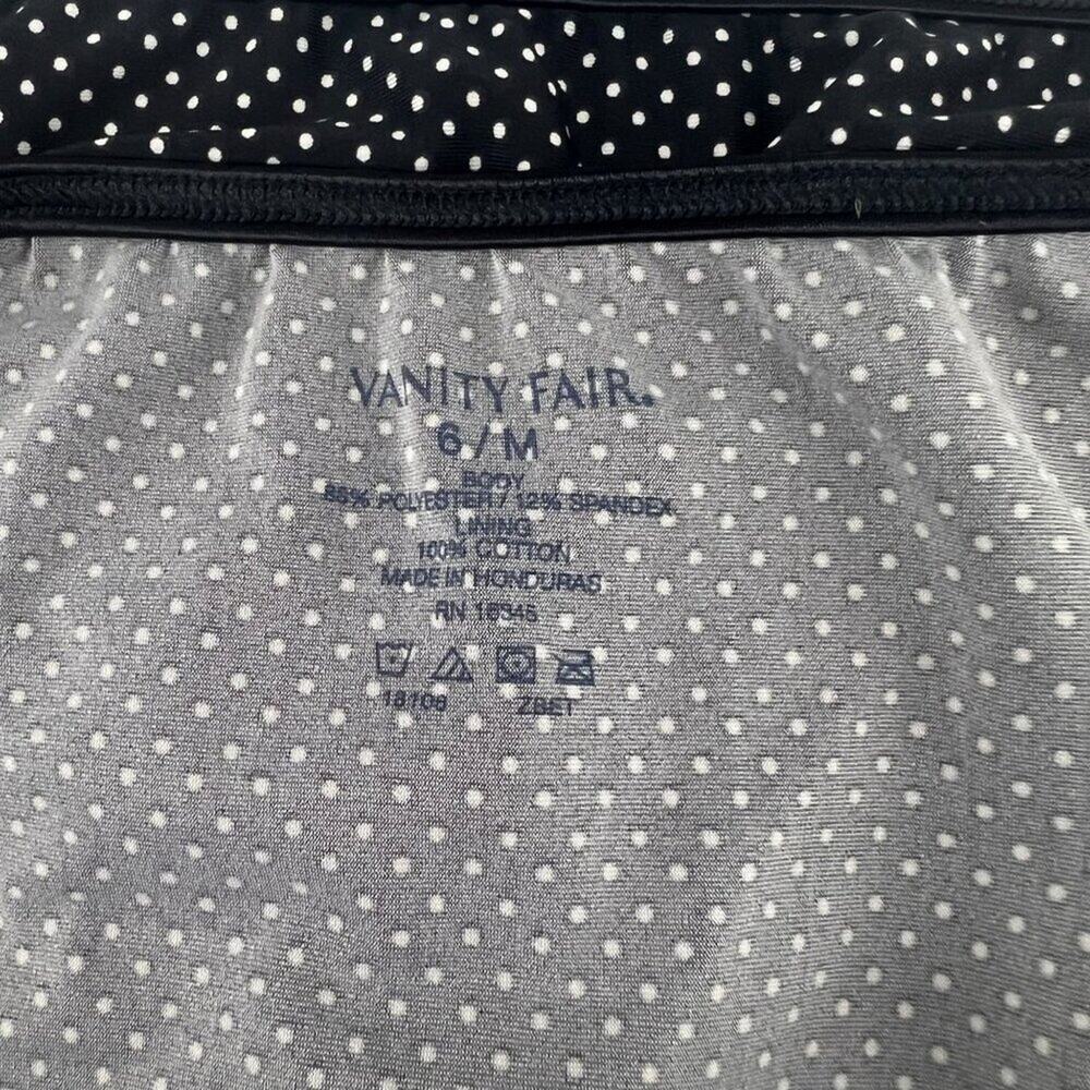 Vanity Fair 18108 Illumination String Bikini Panties Black White Polka Size 6 - Picture 2 of 5